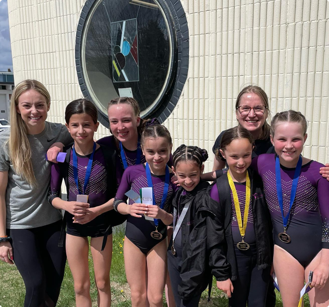 Glenmore Gymnastics coaches and athletes